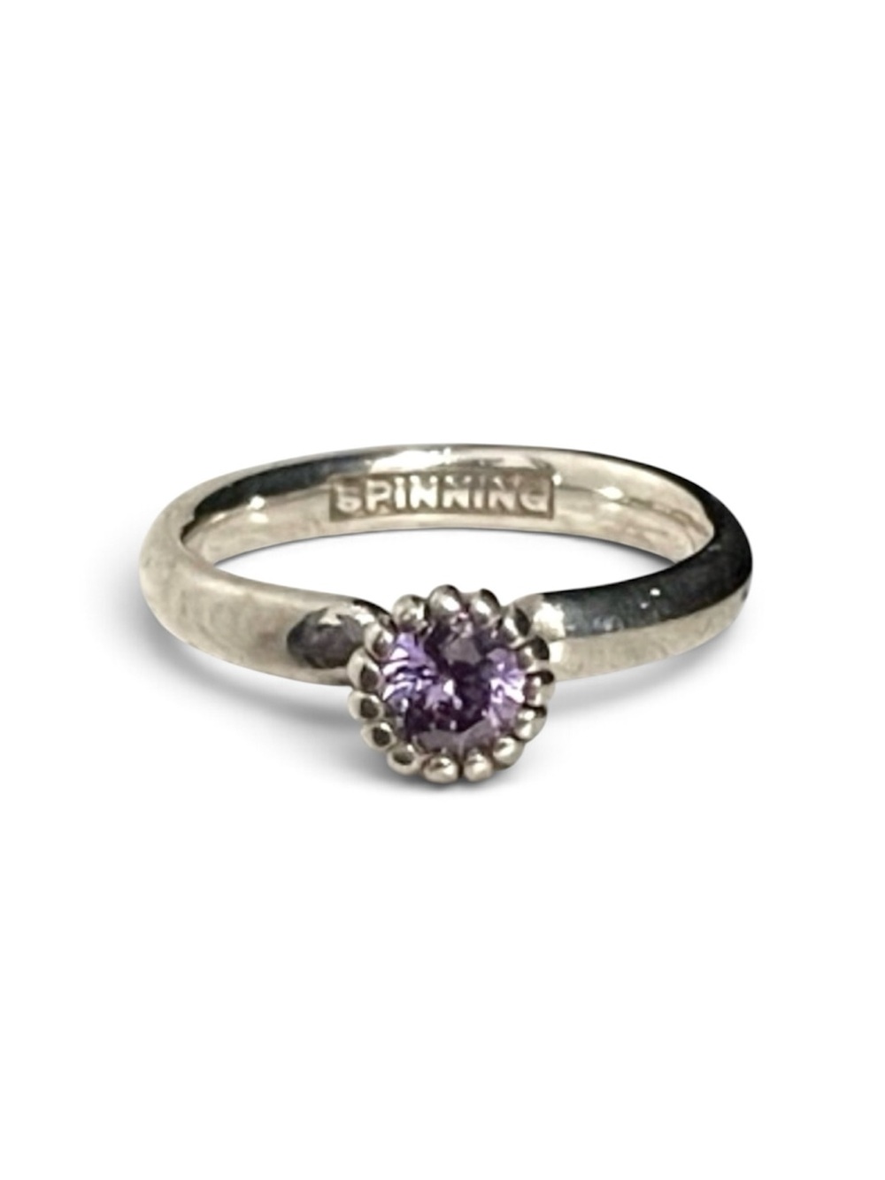 Sterling Silver Ring with Purple Gemstone size 6